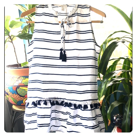 Chapter club women’s lined striped peplum top - Picture 2 of 7